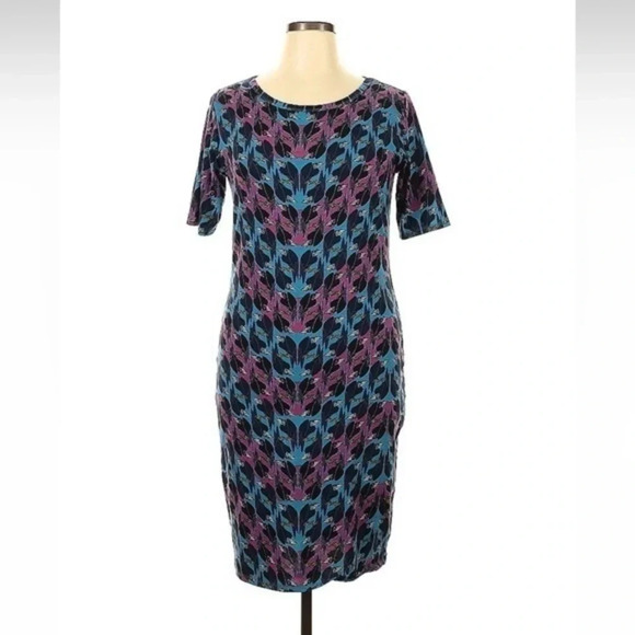 LuLaRoe Julia Disney Villain Collection Maleficent Dress Size XL Sleeping Beauty - Picture 1 of 3